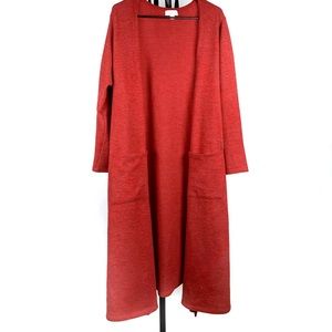 LuLaRoe Red Sarah Long Cardigan